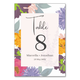 Numéro De Table Numéro de tableau Abstrait moderne du Mariage flor