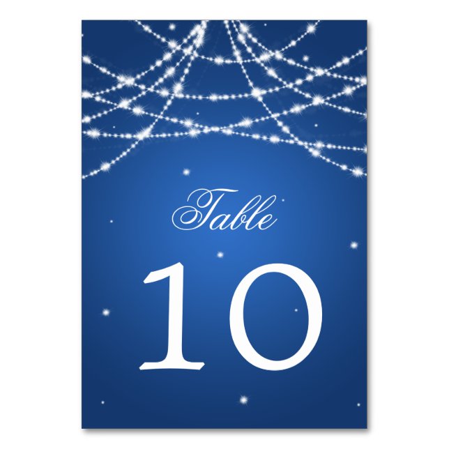 Numéro De Table Numéro de tableau Chaîne étincelante Bleu (Par défaut)