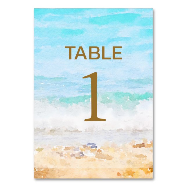 Numéro De Table Numéro de tableau de l'aquarelle de plage (Par défaut)