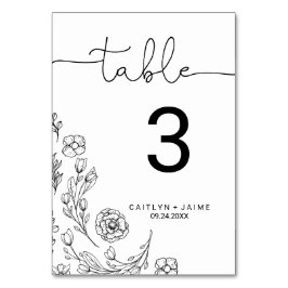 Numéro De Table Numéro de tableau de l'élégance de la dainité