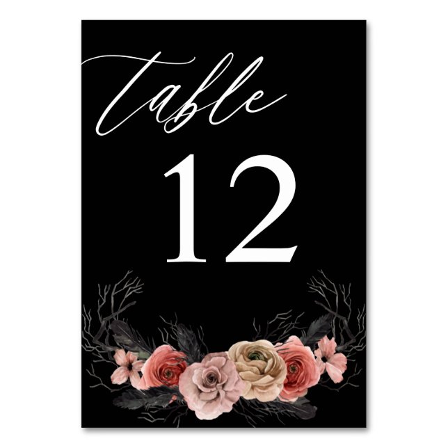 Numéro De Table Numéro de tableau de l'Halloween rose et noir - no (Par défaut)