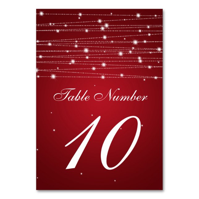 Numéro De Table Numéro de tableau Lignes étincelantes rouge (Par défaut)