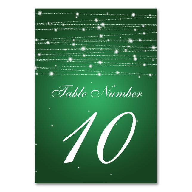 Numéro De Table Numéro de tableau Lignes étincelantes vert émeraud (Par défaut)