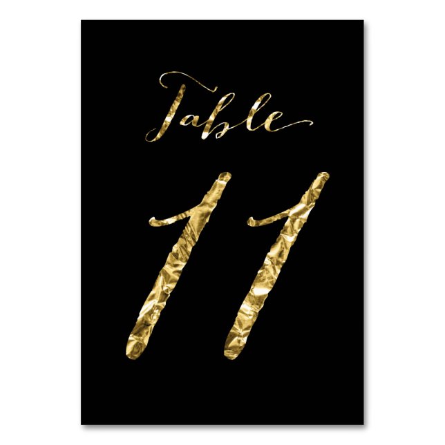 Numéro De Table Numéro de tableau mariage Black Gold Foil No 11 (Par défaut)