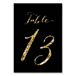 Numéro De Table Numéro de tableau mariage Black Gold Foil No 13