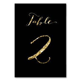 Numéro De Table Numéro de tableau mariage Black Gold Foil No 2