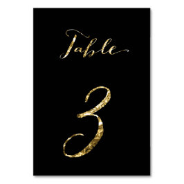 Numéro De Table Numéro de tableau mariage Black Gold Foil No 3