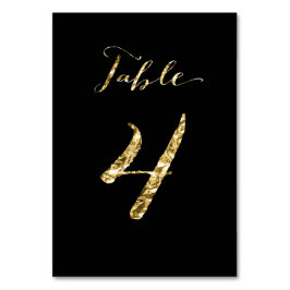 Numéro De Table Numéro de tableau mariage Black Gold Foil No 4