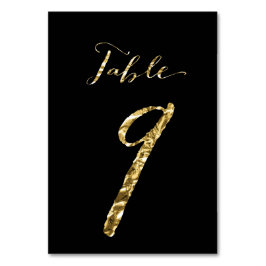 Numéro De Table Numéro de tableau mariage Black Gold Foil No 9