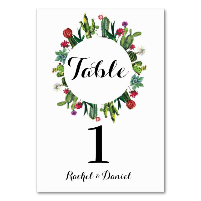 Numéro De Table Numéro de tableau Mariage Cactus Wreath Fiesta Mex (Par défaut)