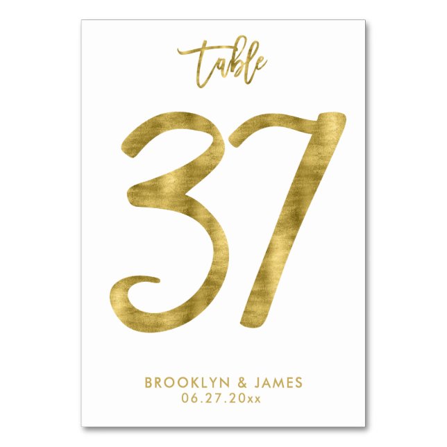 Numéro De Table Numéro de tableau mariage Effet d'huile d'or Numér (Par défaut)