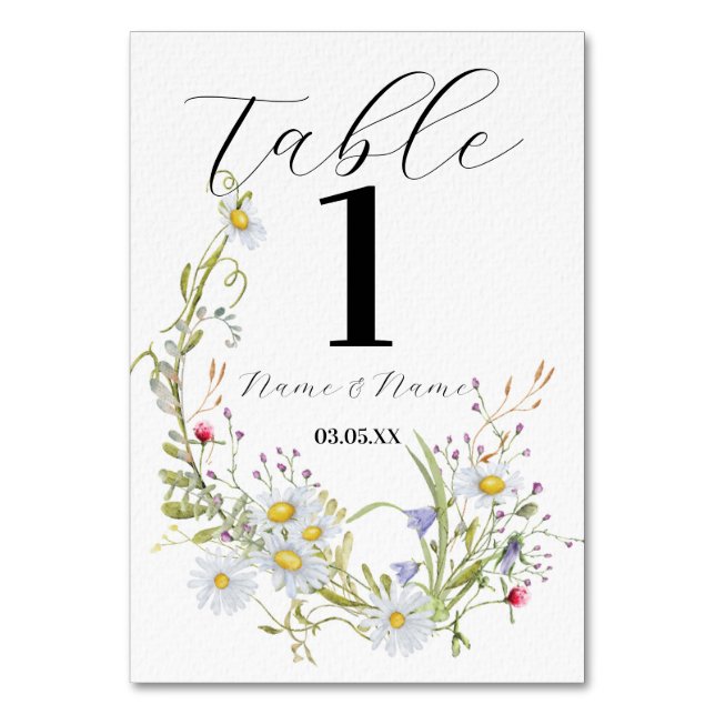 Numéro De Table Numéro de tableau Mariage Fleurs sauvages Printemp (Par défaut)