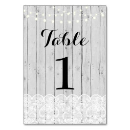 Numéro De Table Numéro de tableau Mariage Gris rustique Lumière en