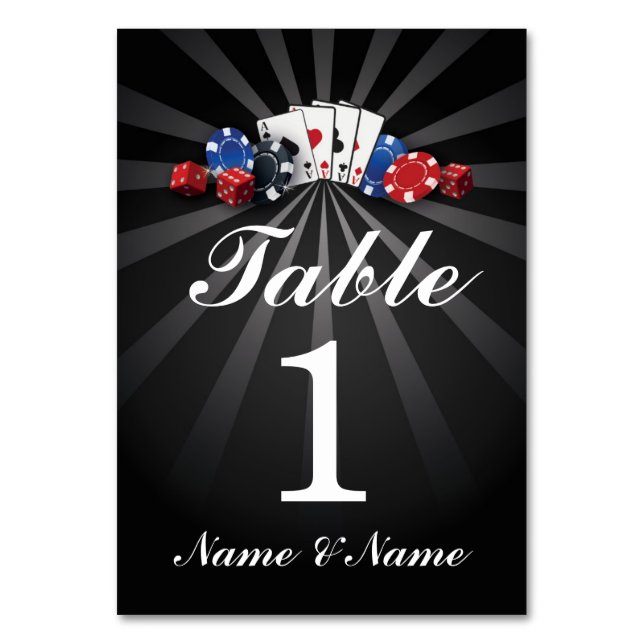 Numéro De Table Numéro de tableau Mariage Las Vegas Casino (Dos)