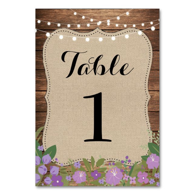 Numéro De Table Numéro de tableau Mariage Rustic Burlap Lumières v (Par défaut)