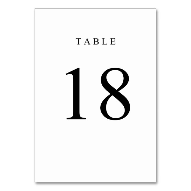 Numéro De Table Numéro de tableau simple - 18 (Par défaut)