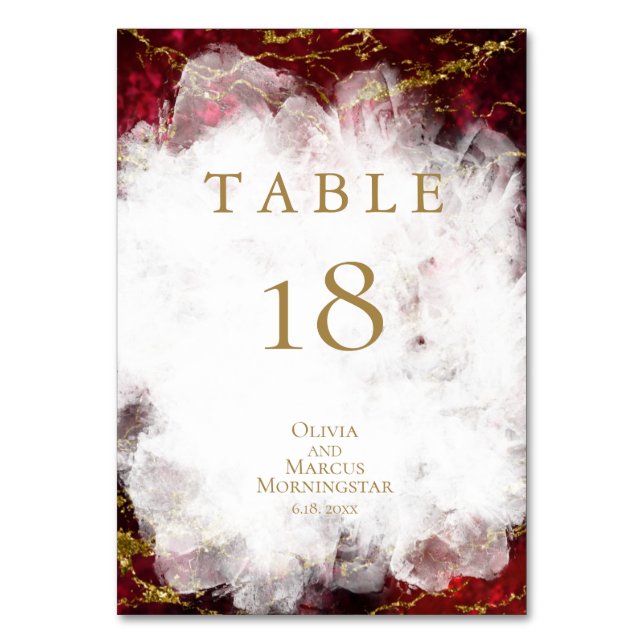 Numéro De Table NUMÉRO DE TABLEAU | Superbe Géode de cristal Ruby (Par défaut)