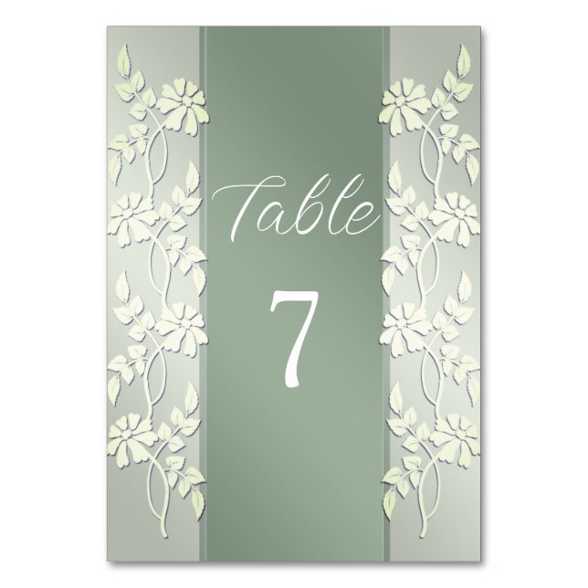 Numéro De Table Numéro de tableau vert jaune floral (Par défaut)