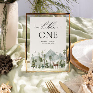 Numéro De Table Numéro du tableau À feuillage persistant Woodland