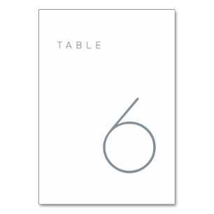 Numéro De Table Numéro minimaliste moderne Dusty bleu & blanc
