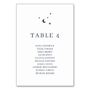 Numéro De Table Numéro simple de table céleste avec nom d'hôte