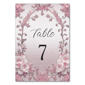 Numéro De Table Numéro unique de tableau rose floral