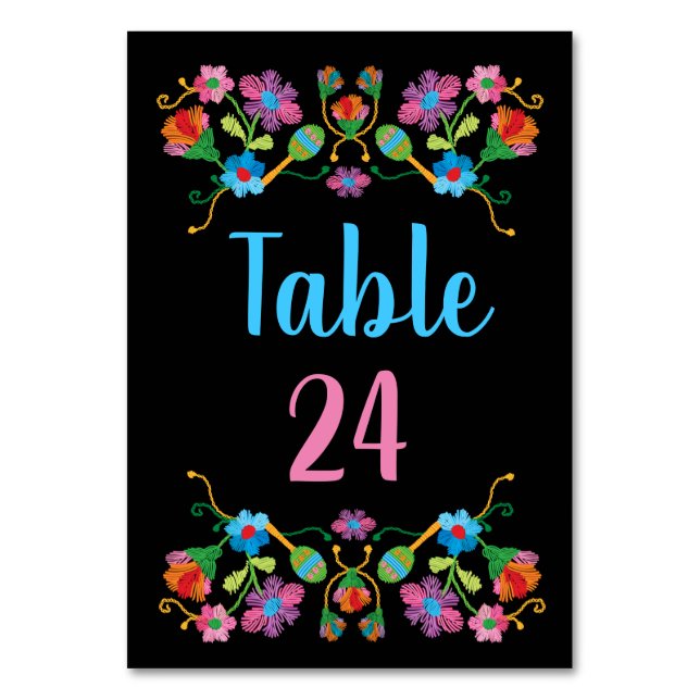 Numéro De Table Numéros de tableau de broderie de festa mexicain (Par défaut)