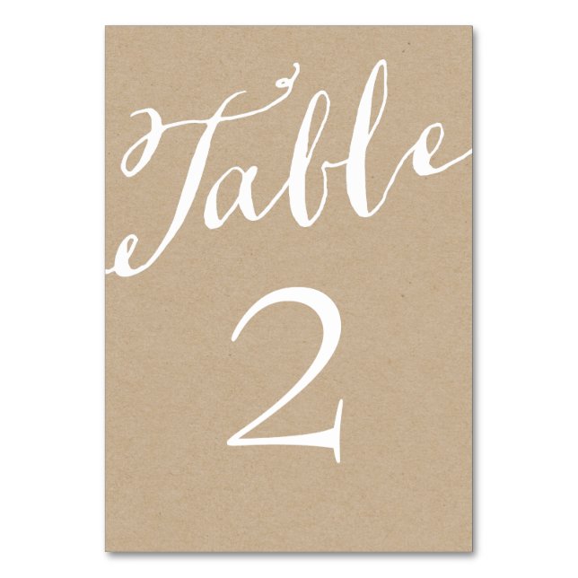 Numéro De Table Numéros de tableau de calligraphie rustique chic (Par défaut)