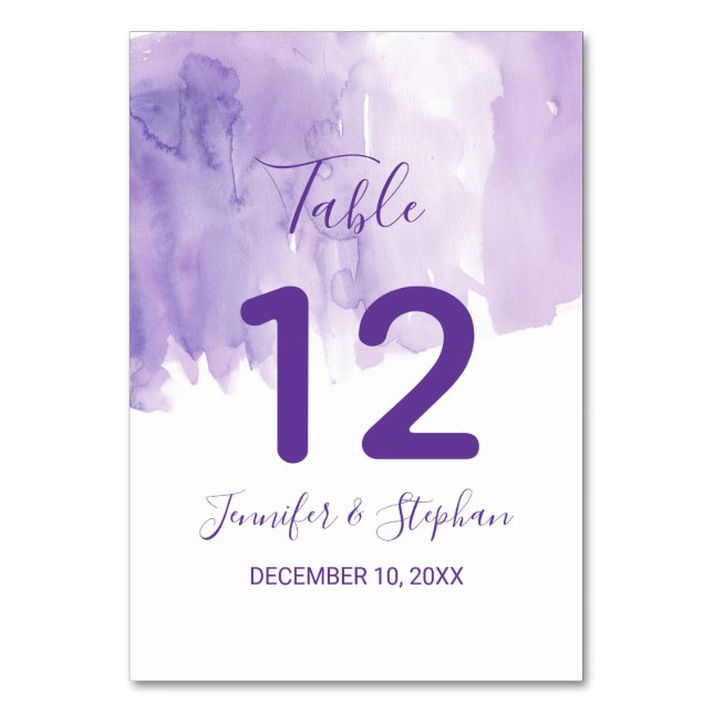Numéro De Table Numéros de tableau d'éclaboussure violet violet (Par défaut)