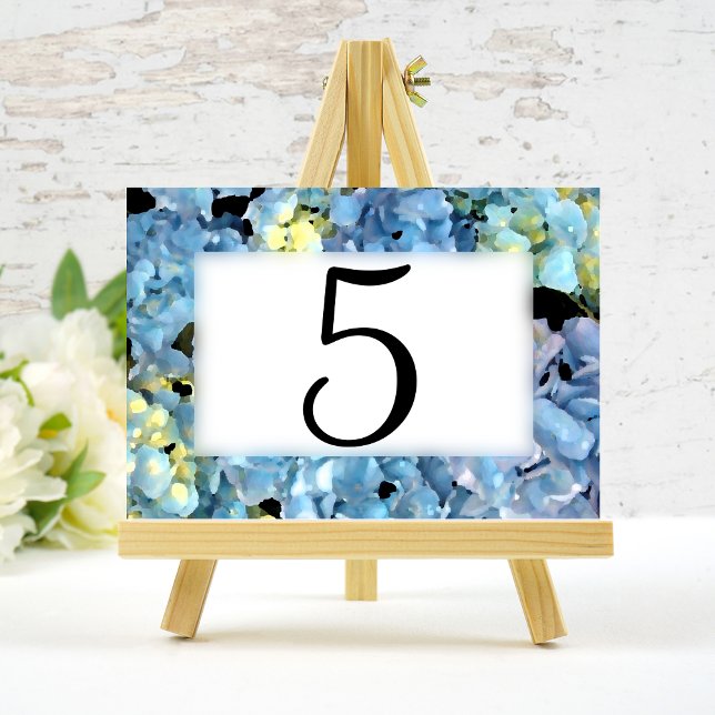 Numéro De Table Numéros de tableau floral bleu Hydrangea (Créateur téléchargé)