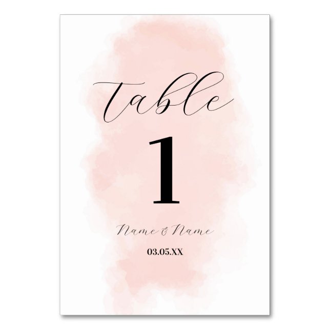 Numéro De Table Numéros de tableau Mariage Aquarelle Laver (Par défaut)