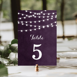 Numéro De Table Numéros de tableau Mariage de la chaîne de prune
