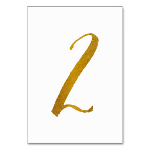 Numéro De Table Numéros de tableau mariage (Faux Gold Foil) 2