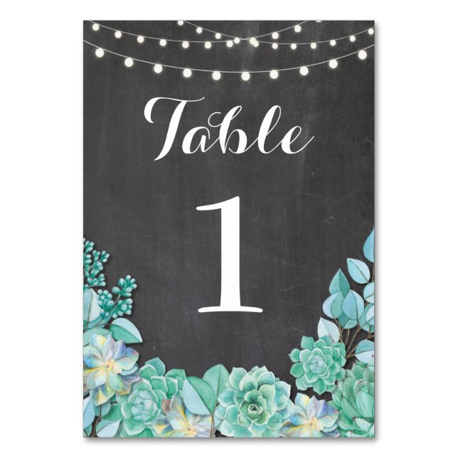 Numéro De Table Numéros de tableau Mariage Succulents Marque rusti (Par défaut)