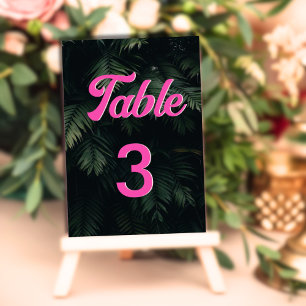 Numéro De Table Numéros de tableau modernes en néon tropical