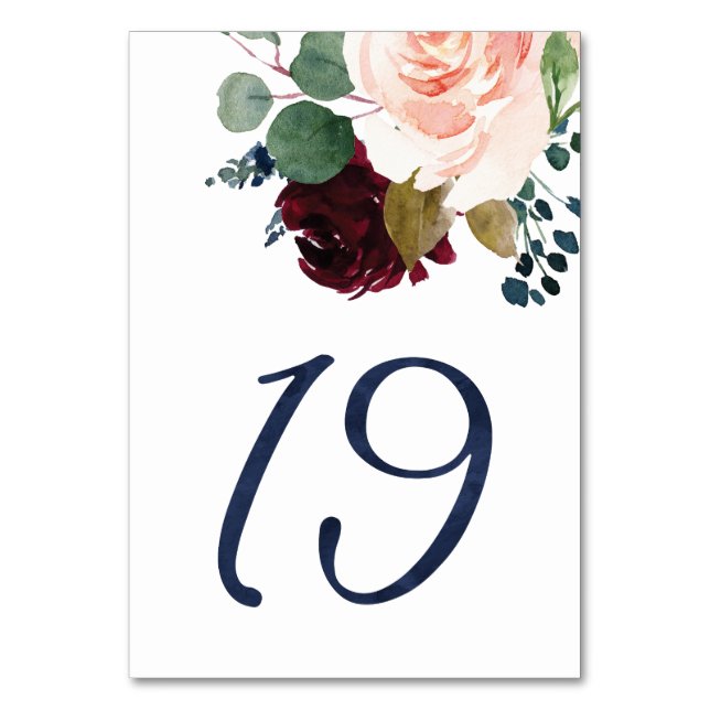 Numéro De Table Numéros de tableau pour KJ Aquarelle Police bleue  (Par défaut)