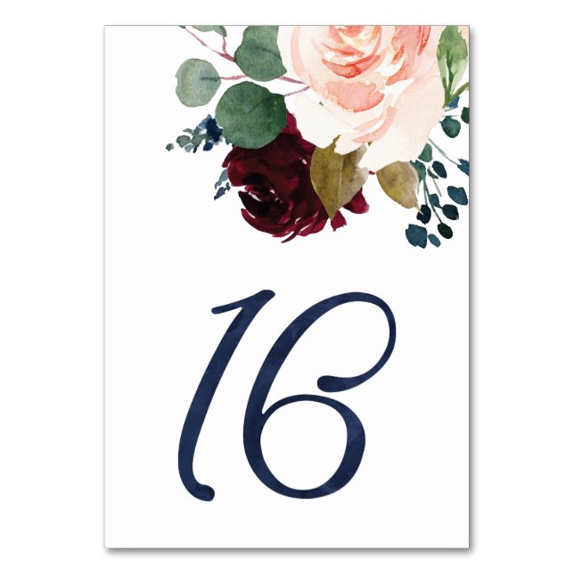 Numéro De Table Numéros de tableau pour KJ Aquarelle Police bleue  (Par défaut)