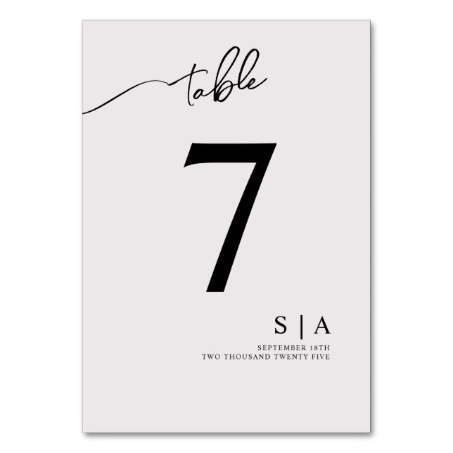 Numéro De Table Numéros de tableau pour un mariage moderne. (Par défaut)