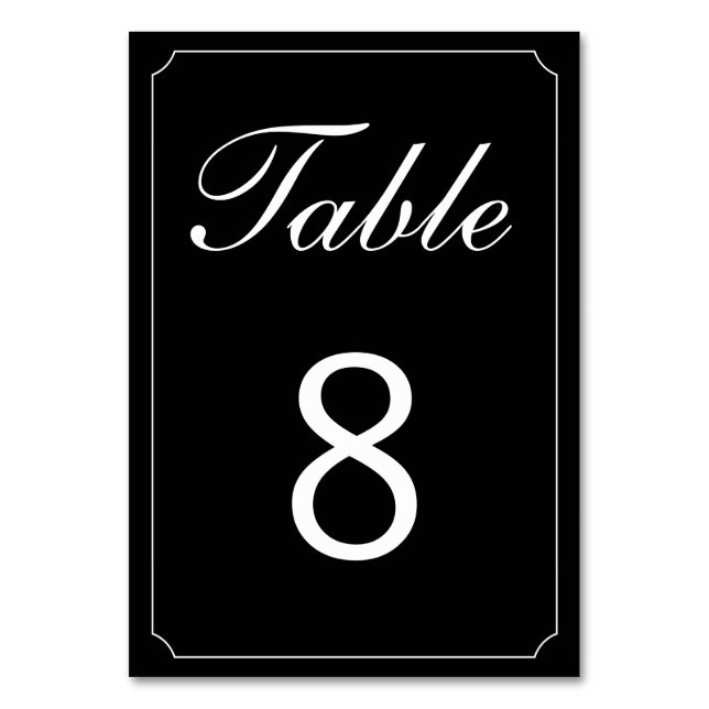Numéro De Table Numéros de tableau recto verso à bordure simple (Dos)
