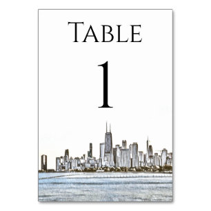 Numéro De Table Numéros de tableau Skyline de Chicago