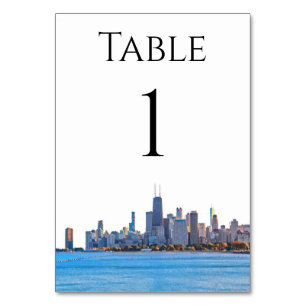 Numéro De Table Numéros de tableau Skyline de Chicago