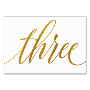 Numéro De Table Numéros de tableau - Typographie de luxe (Faux Gol