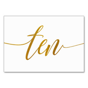 Numéro De Table Numéros de tableau - Typographie de luxe -Faux Gol