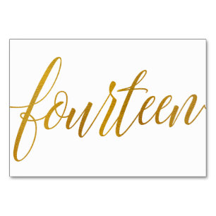 Numéro De Table Numéros de tableau - Typographie de luxe -Faux Gol