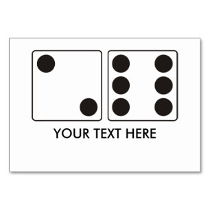 Numéro De Table Numéros DICE pips 2 + 6 + votre texte