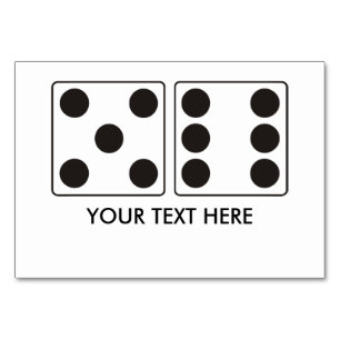 Numéro De Table Numéros DICE pips 5 + 6 + votre texte
