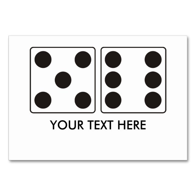 Numéro De Table Numéros DICE pips 5 + 6 + votre texte (Devant)