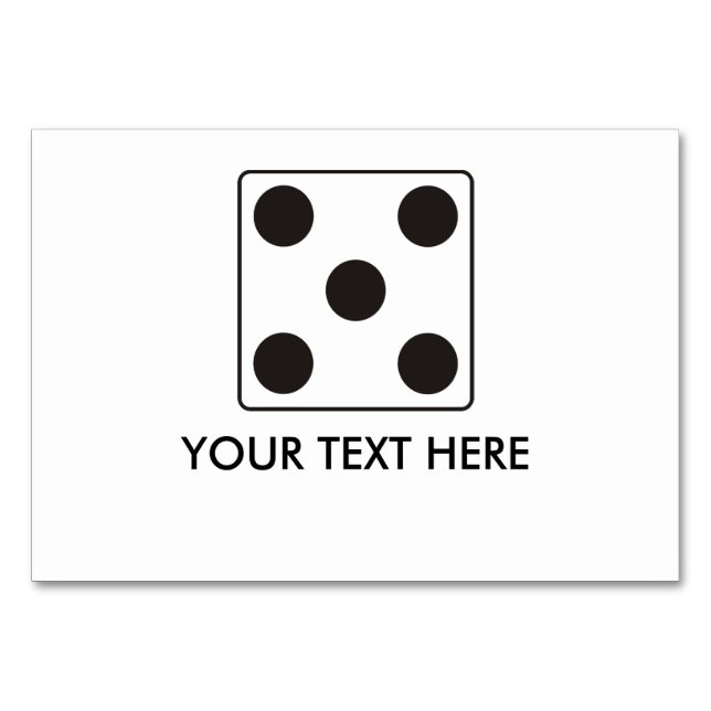 Numéro De Table Numéros DICE pips 5 + votre texte (Devant)