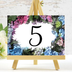 Numéro De Table Numéros du tableau des cadres de fleurs d'Hydrange