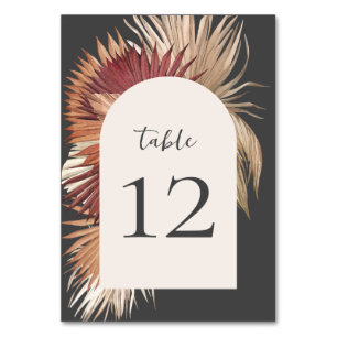 Numéro De Table Oasis tropicale Boho Élégance côtière gris